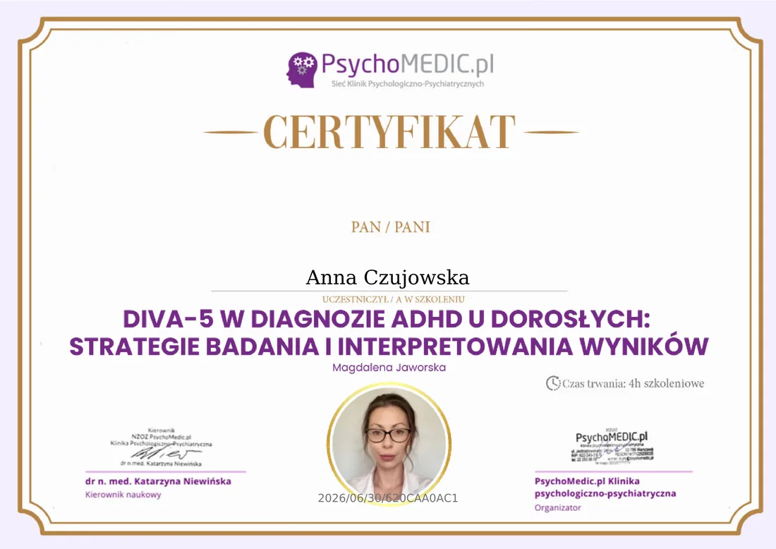 DIVA-5 w diagnozie ADHD u dorosłych - PsychoMedic.pl - Sieć Klinik Psychologiczno-Psychiatrycznych